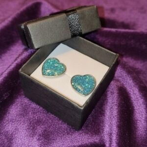NEW Druzy Heart Earrings